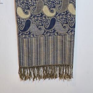 Original 100% Cashmere Pashmina Scarf Wrap Jerusalem Paisley Fringed Jacquard